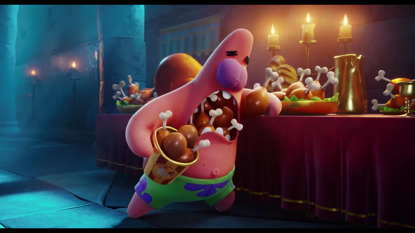 Patrick at a dramatic banquet from The SpongeBob Movie: Sponge on the Run